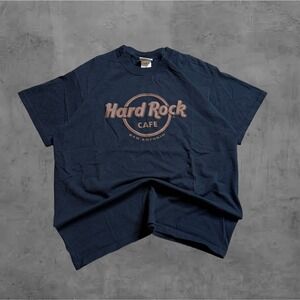 Hard Rock Cafe San Antonio T Shirt Mens Large Navy Blue Graphic‎ Tee